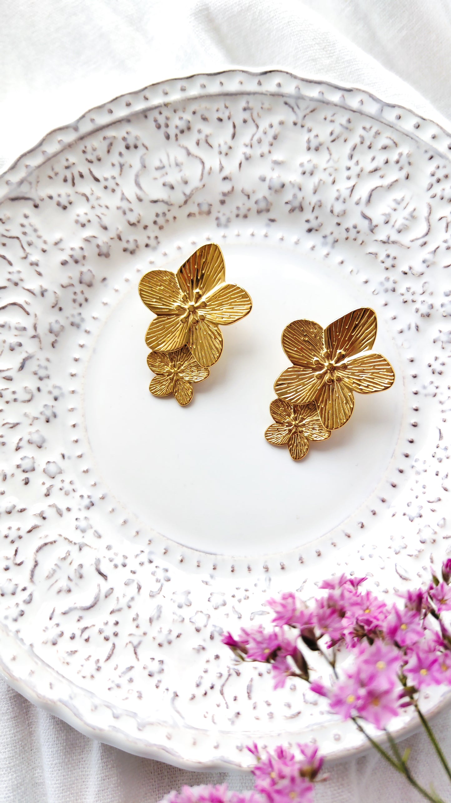 Brincos Double Flower